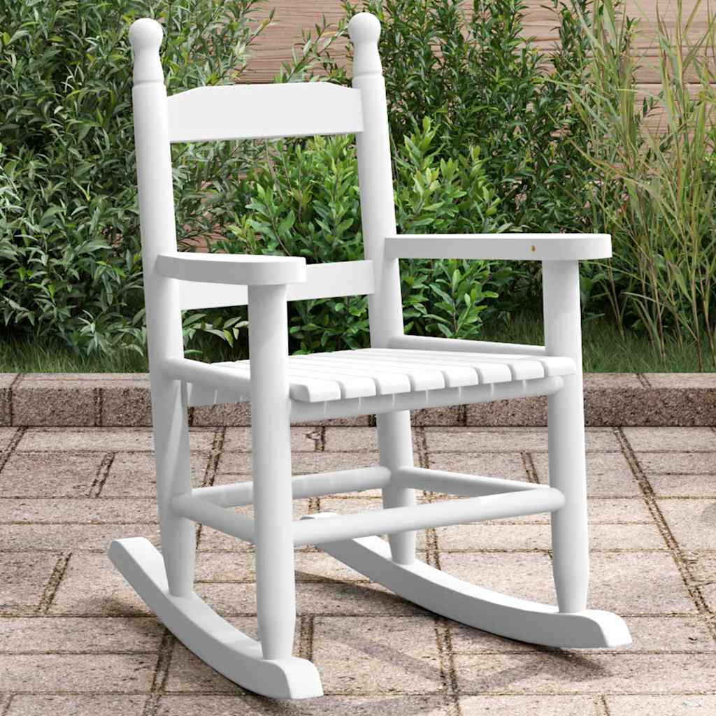 vidaXL Schommelstoelen 2 st voor kinderen massief populierenhout wit