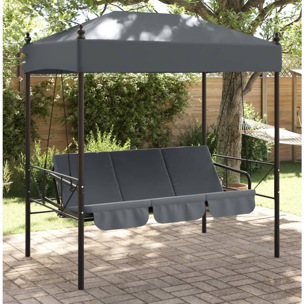 vidaXL Swing Seat with Canopy Steel Sand-coloured