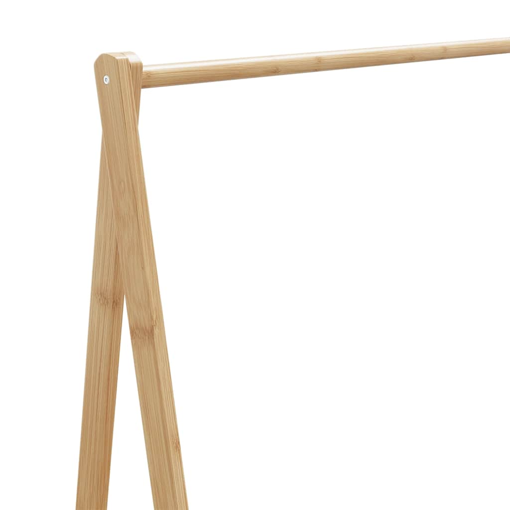 vidaXL Kledingrek met schappen en wielen 106x34x106,5 cm bamboe