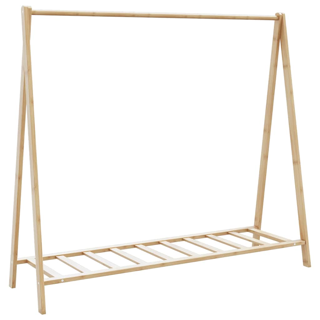 vidaXL Kledingrek met schappen en wielen 106x34x106,5 cm bamboe