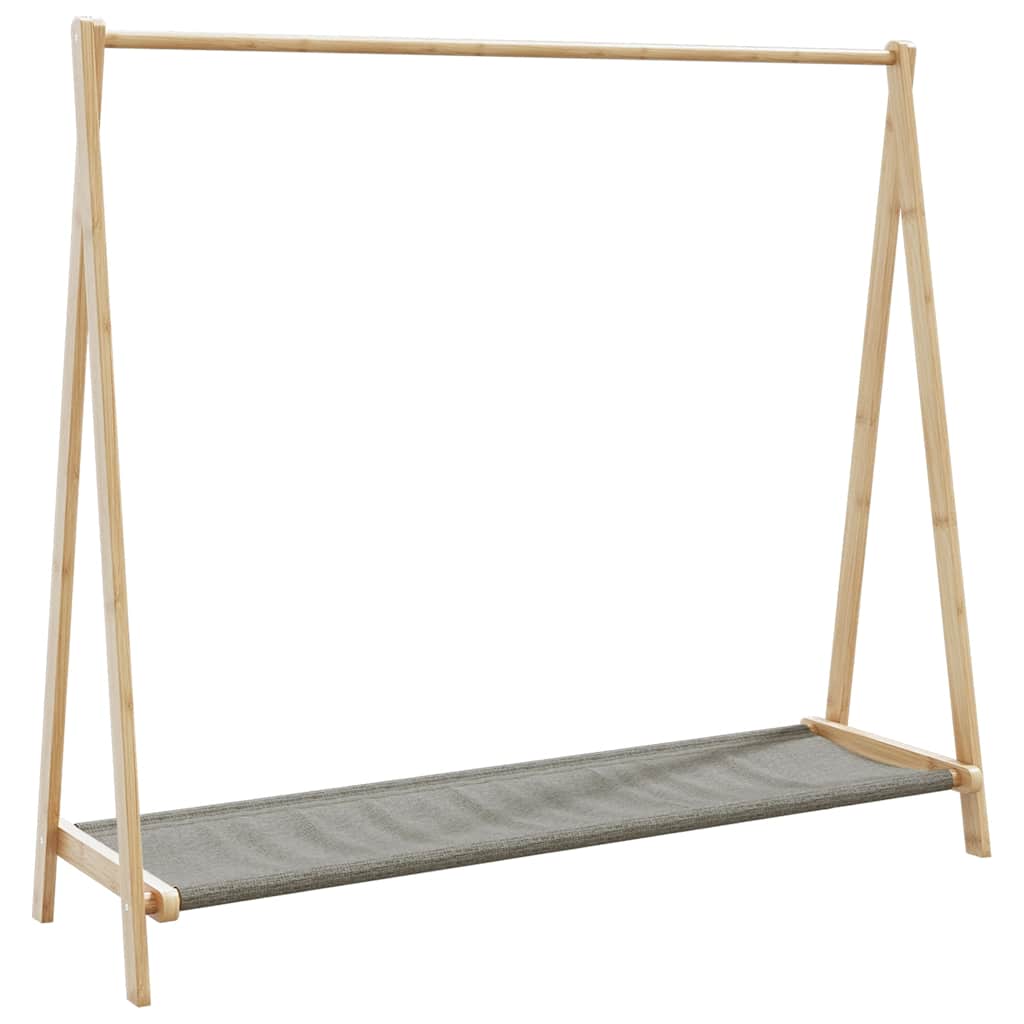 vidaXL Kledingrek met schappen en wielen 106x34x106,5 cm bamboe