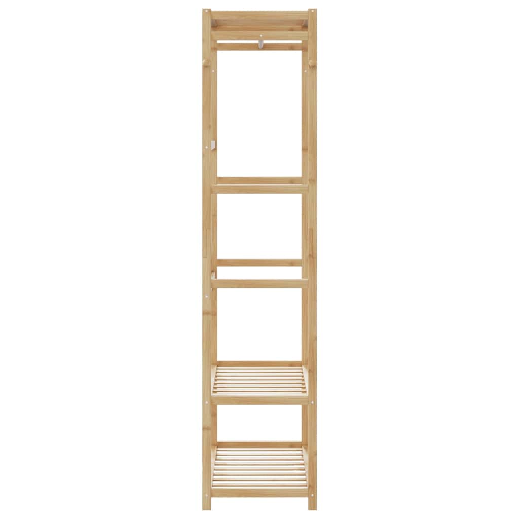 vidaXL Kledingrek met schappen en wielen 90x40x179,5 cm bamboe