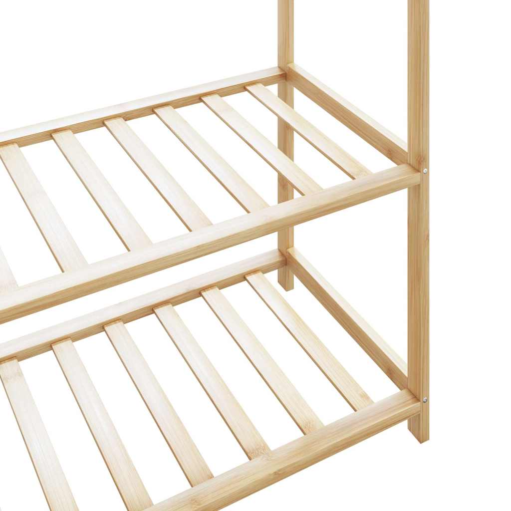 vidaXL Kledingrek met schappen en wielen 90x40x179,5 cm bamboe