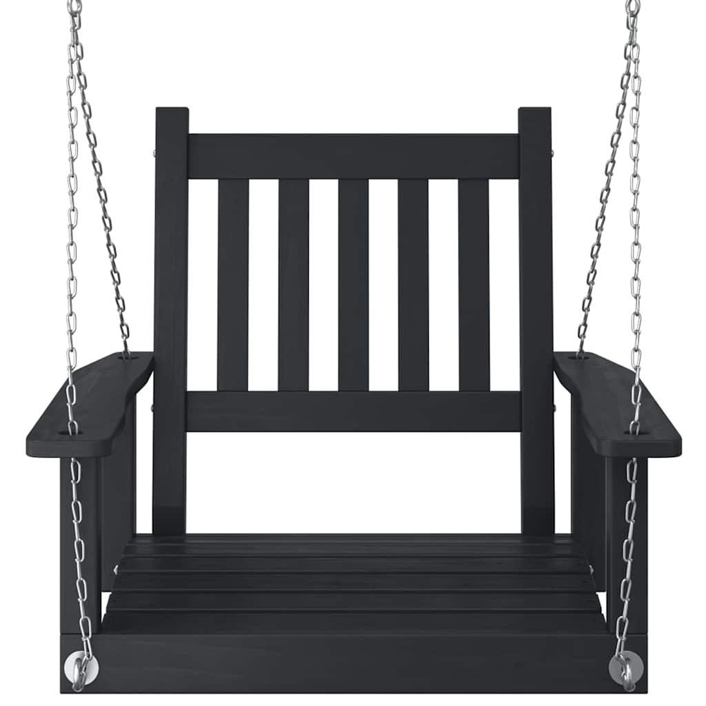 vidaXL Garden Swing Chair with Metal Chains Solid Spruce Wood Brown
