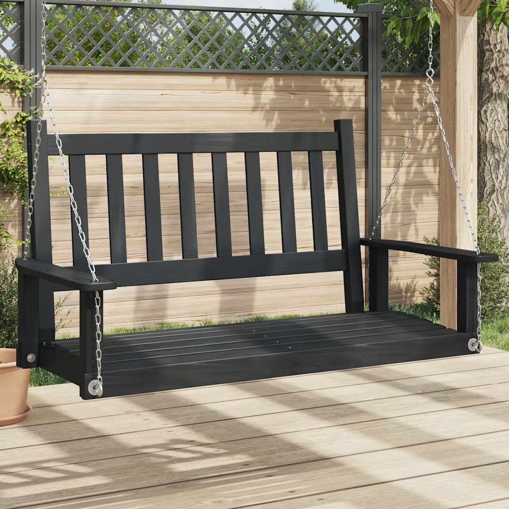 vidaXL Garden Swing Chair with Metal Chains Solid Spruce Wood Brown