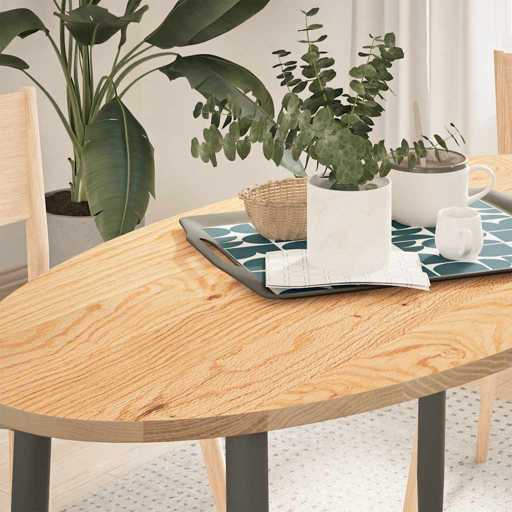 vidaXL Tafelblad 80x40x2 cm ovaal massief eikenhout