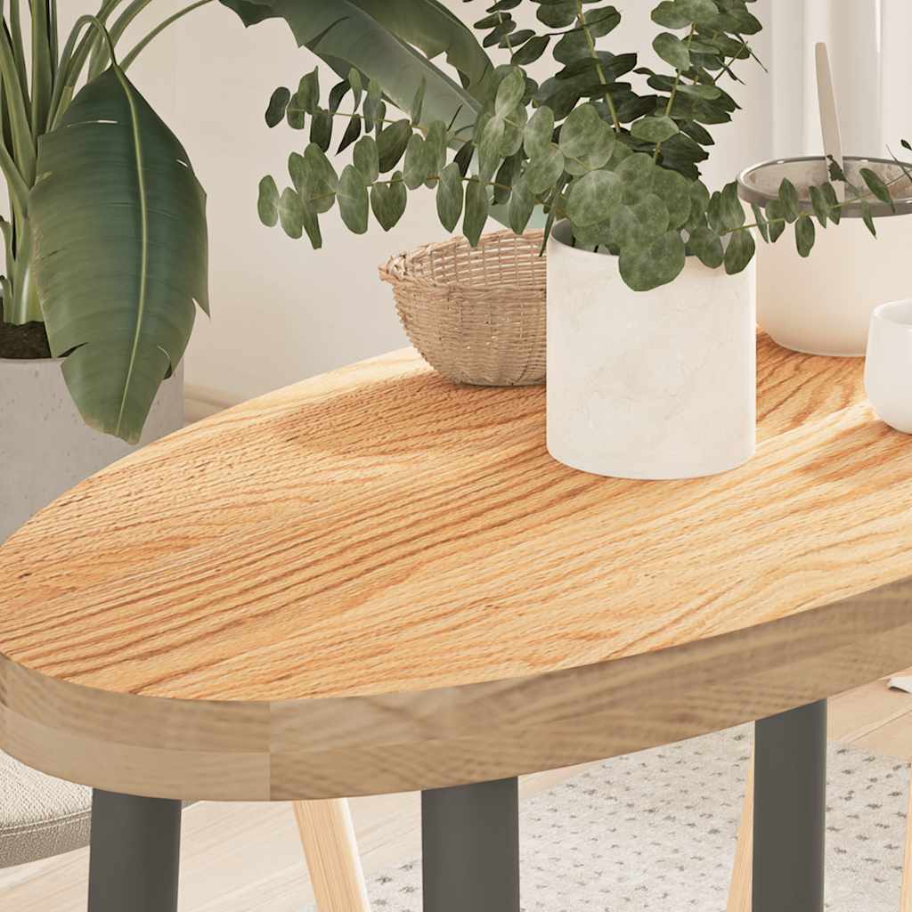 vidaXL Tafelblad 80x40x2 cm ovaal massief eikenhout