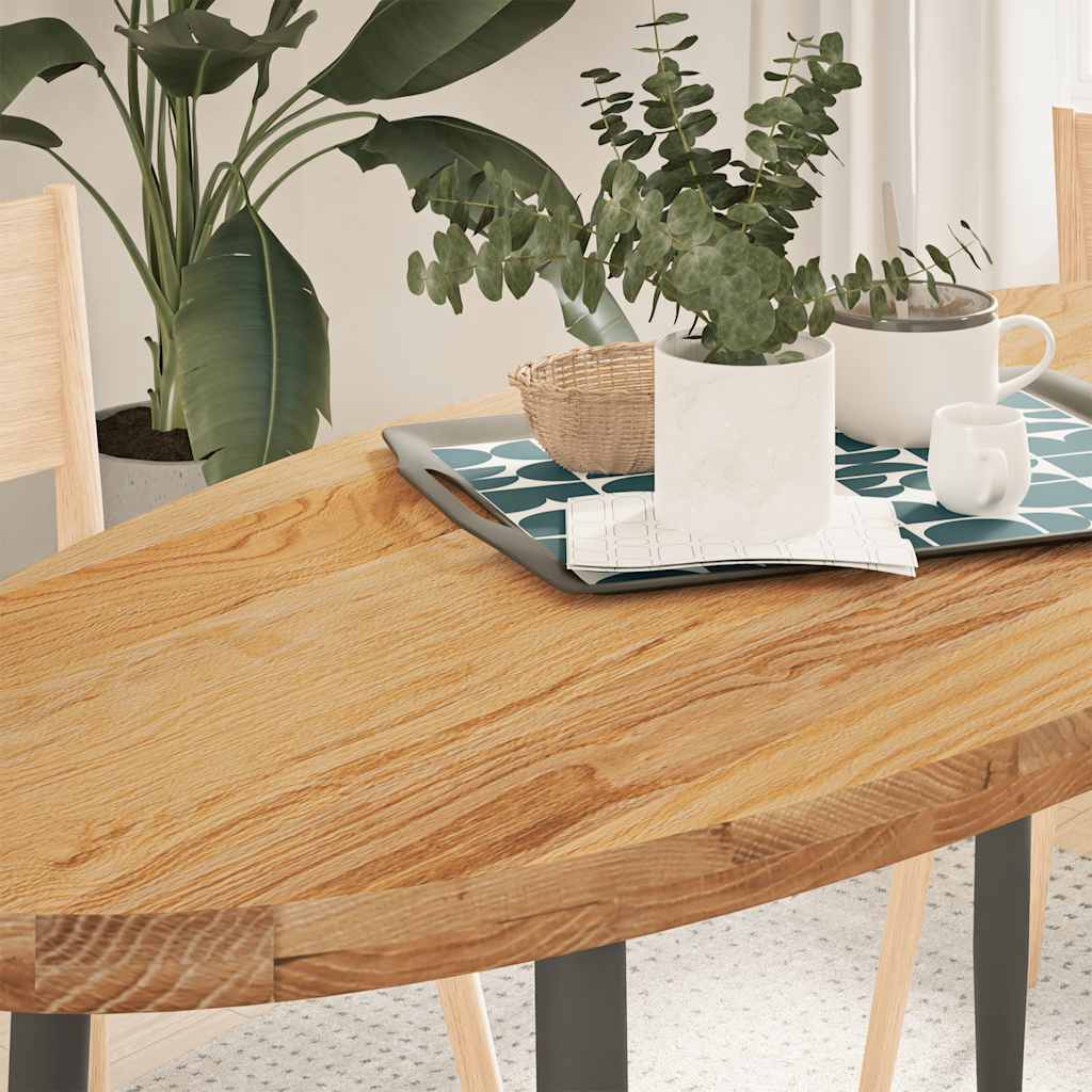 vidaXL Tafelblad 80x40x2 cm ovaal massief eikenhout