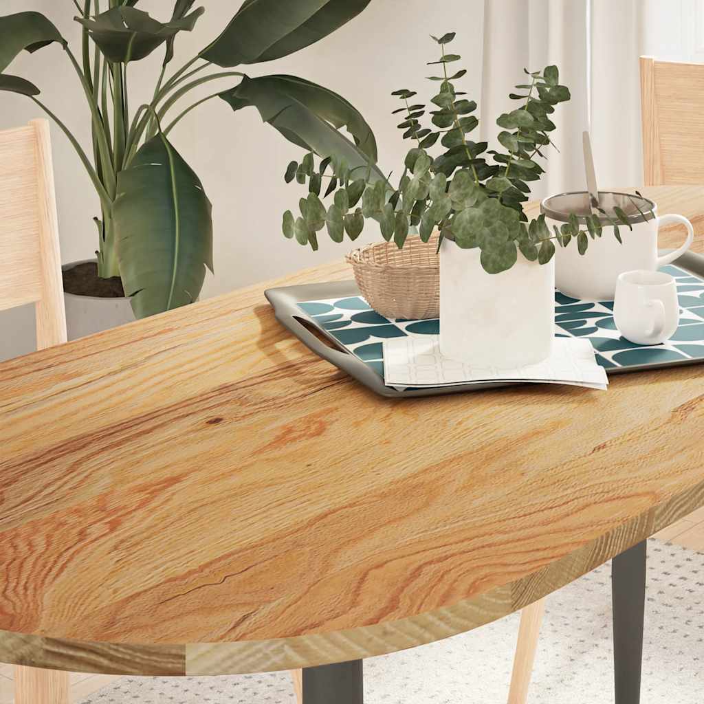 vidaXL Tafelblad 80x40x2 cm ovaal massief eikenhout