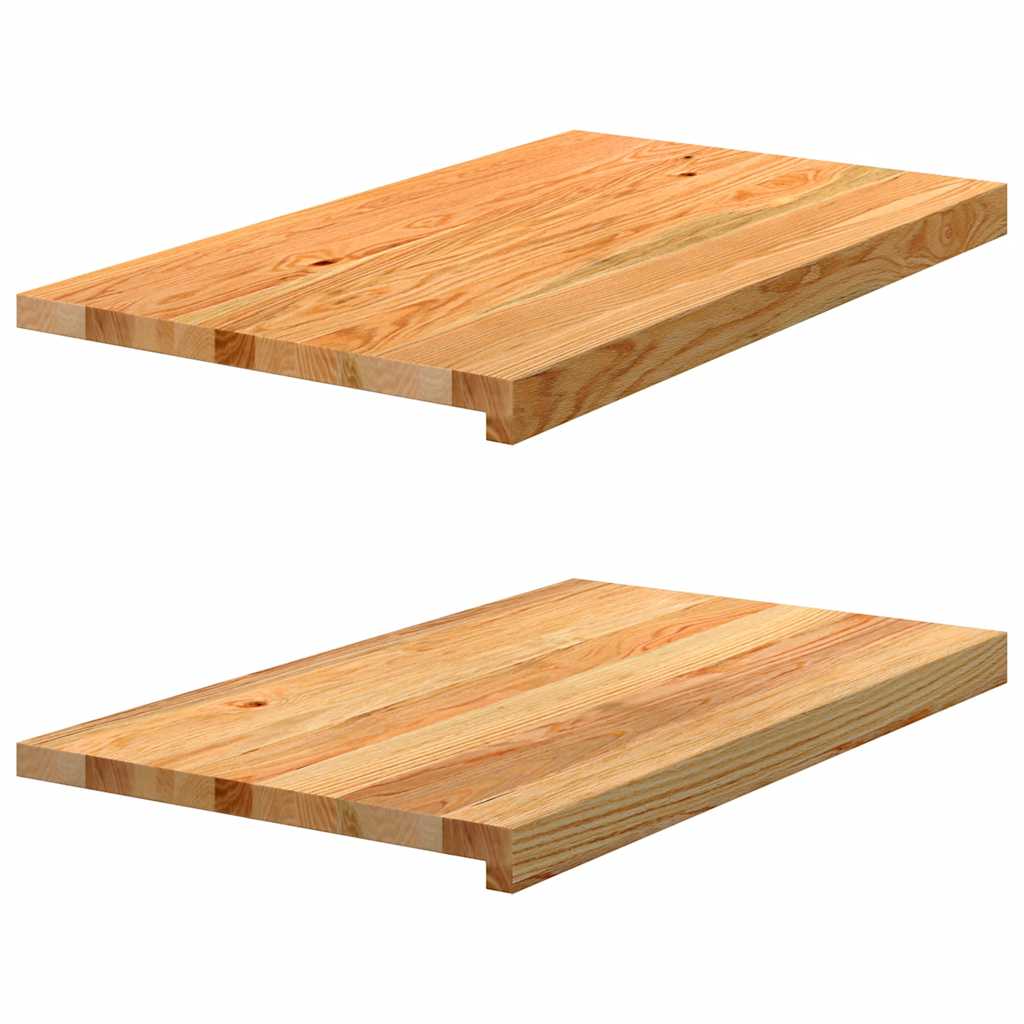 vidaXL Vensterbanken 2 st onbehandeld 70x15x2 cm massief eikenhout