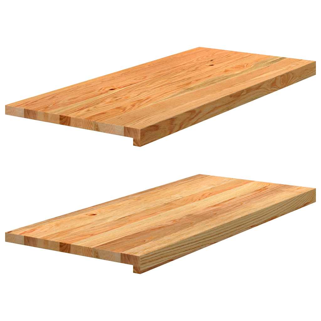 vidaXL Vensterbanken 2 st onbehandeld 70x15x2 cm massief eikenhout