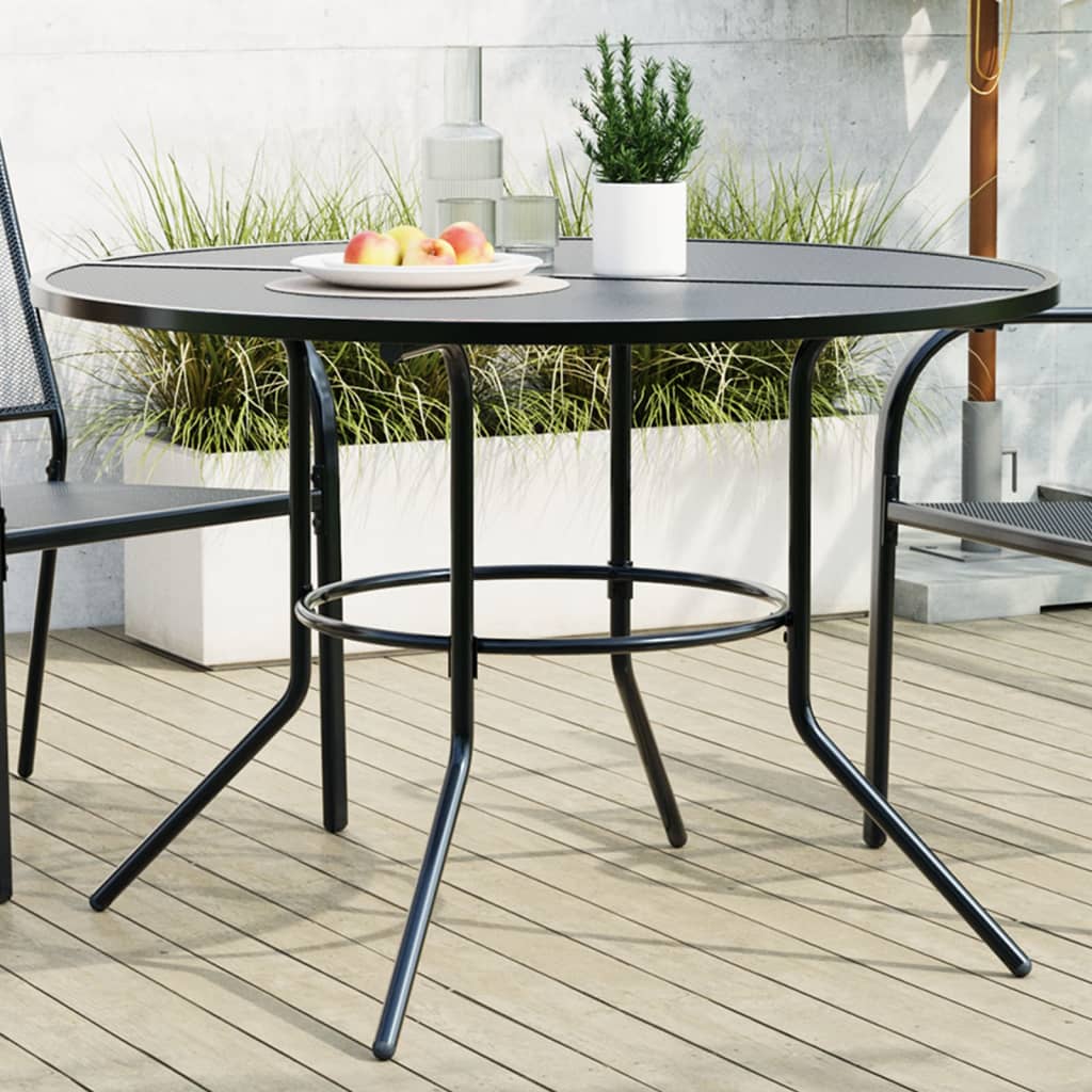 vidaXL Garden Table Round Ø80x72.5 cm Powder-Coated Steel Anthracite