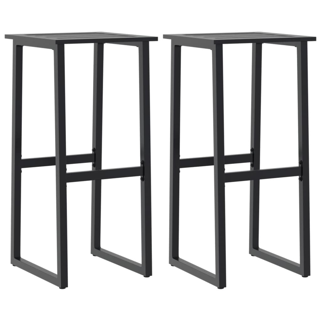 vidaXL Barkrukken 2 st 38x38x80 cm gepoedercoat staal zwart