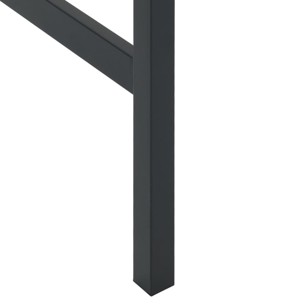 vidaXL Bartafel 200x100x110 cm gepoedercoat staal zwart