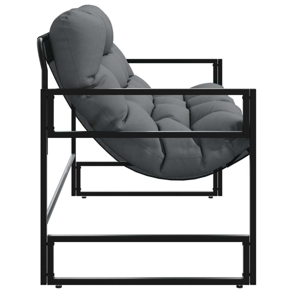 vidaXL Tuinbank met kussen 113 cm staal antracietkleurig