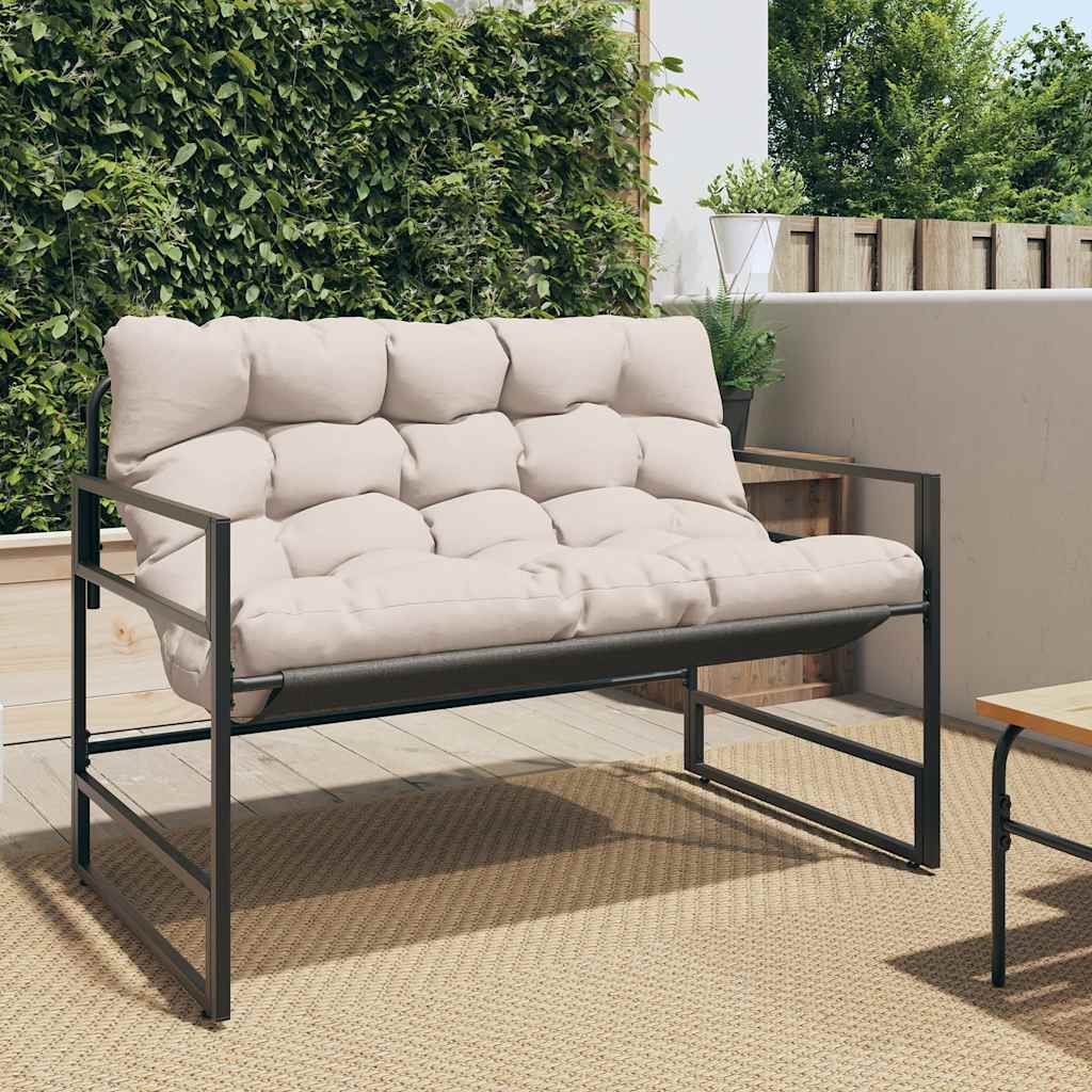 vidaXL Tuinbank met kussen 113 cm staal antracietkleurig