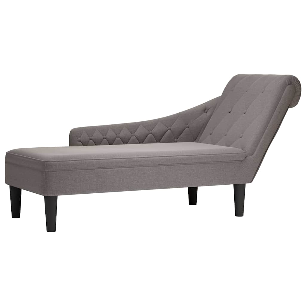 vidaXL Chaise longue met kussen en rechterarmleuning stof zwart