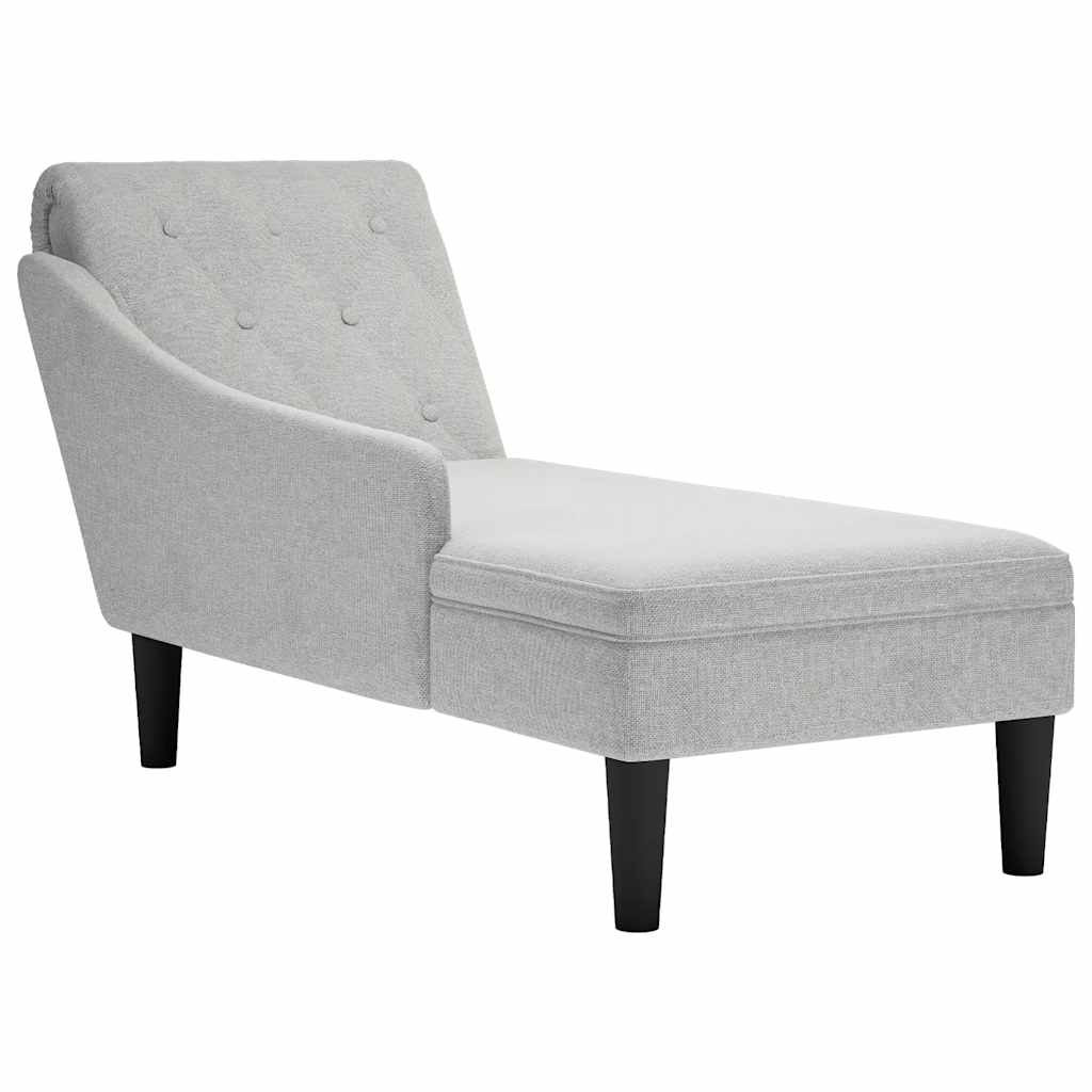 vidaXL Chaise longue met kussen en rechterarmleuning stof zwart