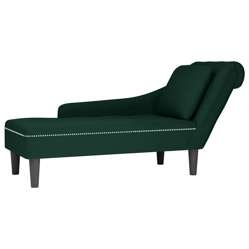 vidaXL Chaise Lounge with Cushion and Right Armrest Velvet Blue