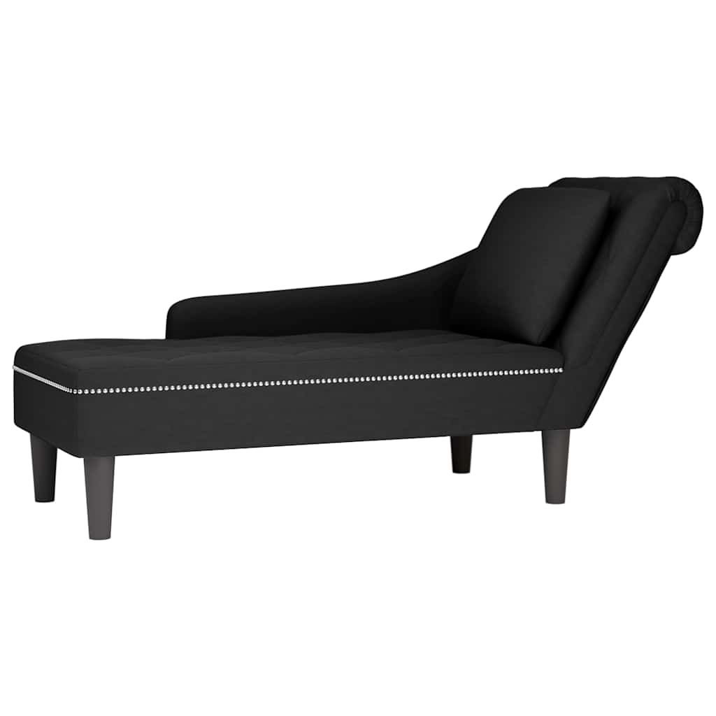 vidaXL Chaise Lounge with Cushion and Right Armrest Velvet Blue