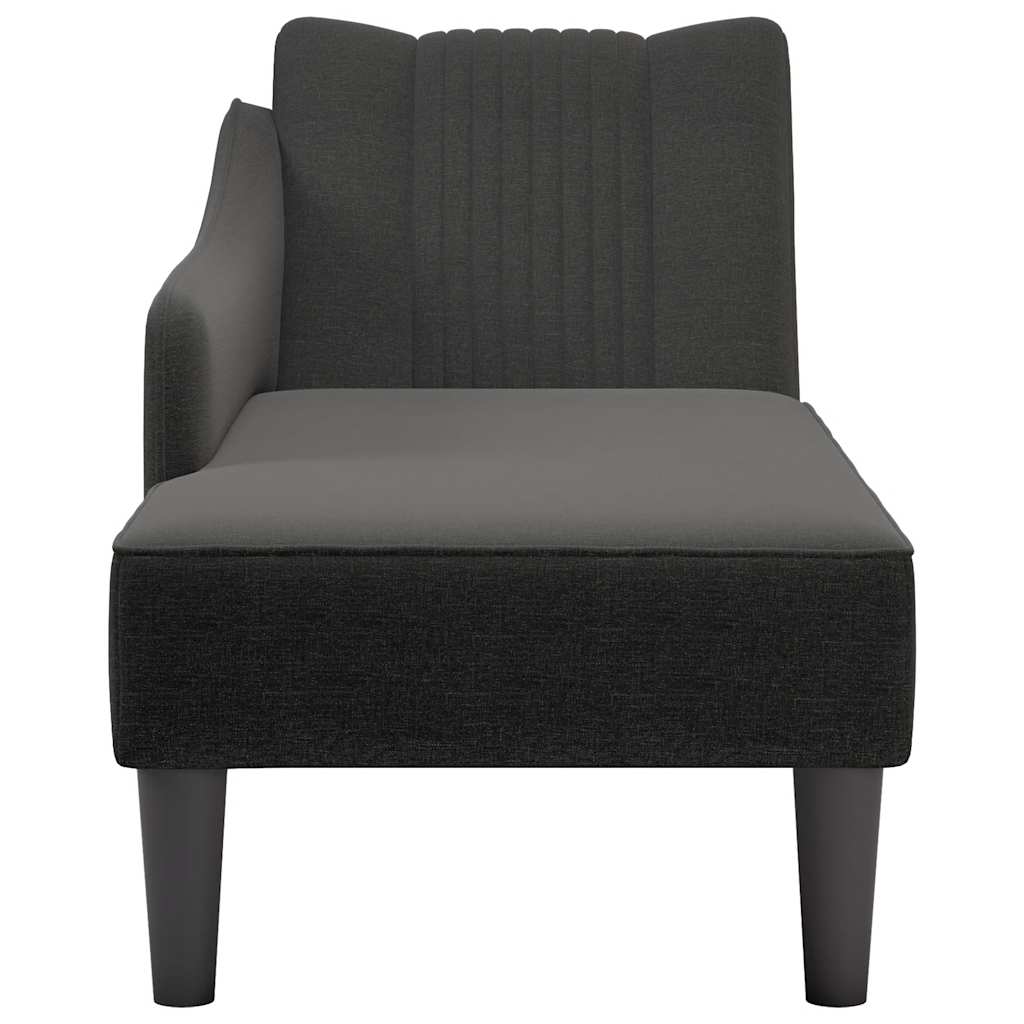 vidaXL Chaise longue met rechterarmleuning stof lichtgrijs