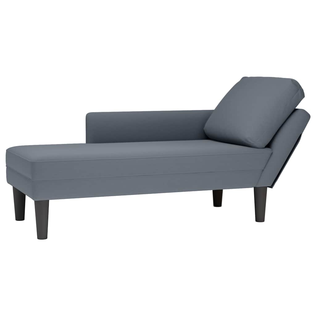 vidaXL Chaise longue met kussen en rechterarmleuning fluweel blauw