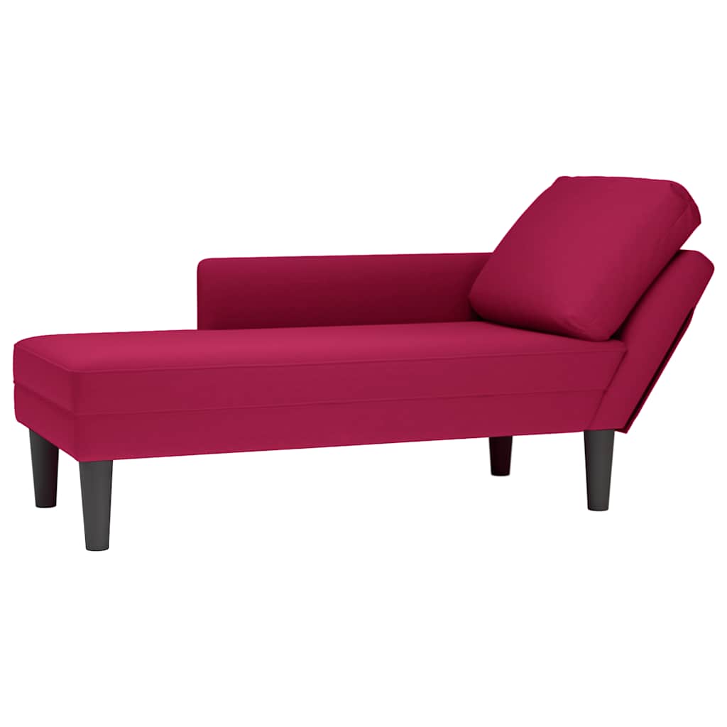vidaXL Chaise longue met kussen en rechterarmleuning fluweel blauw