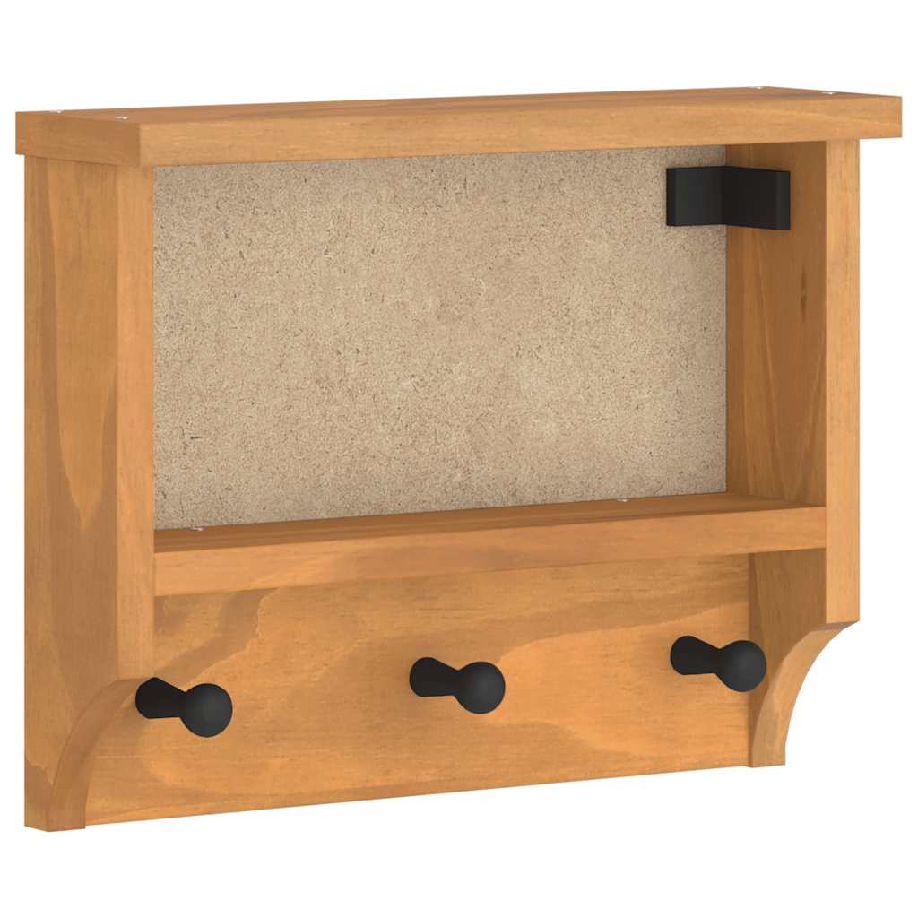 vidaXL Wandkapstok SANDNES 45x12x35 cm massief grenenhout