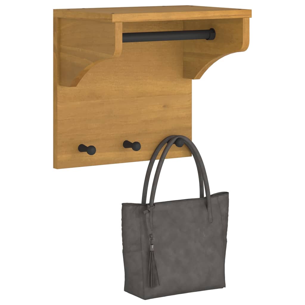 vidaXL Wandkapstok SANDNES 43x30x42 cm massief grenenhout