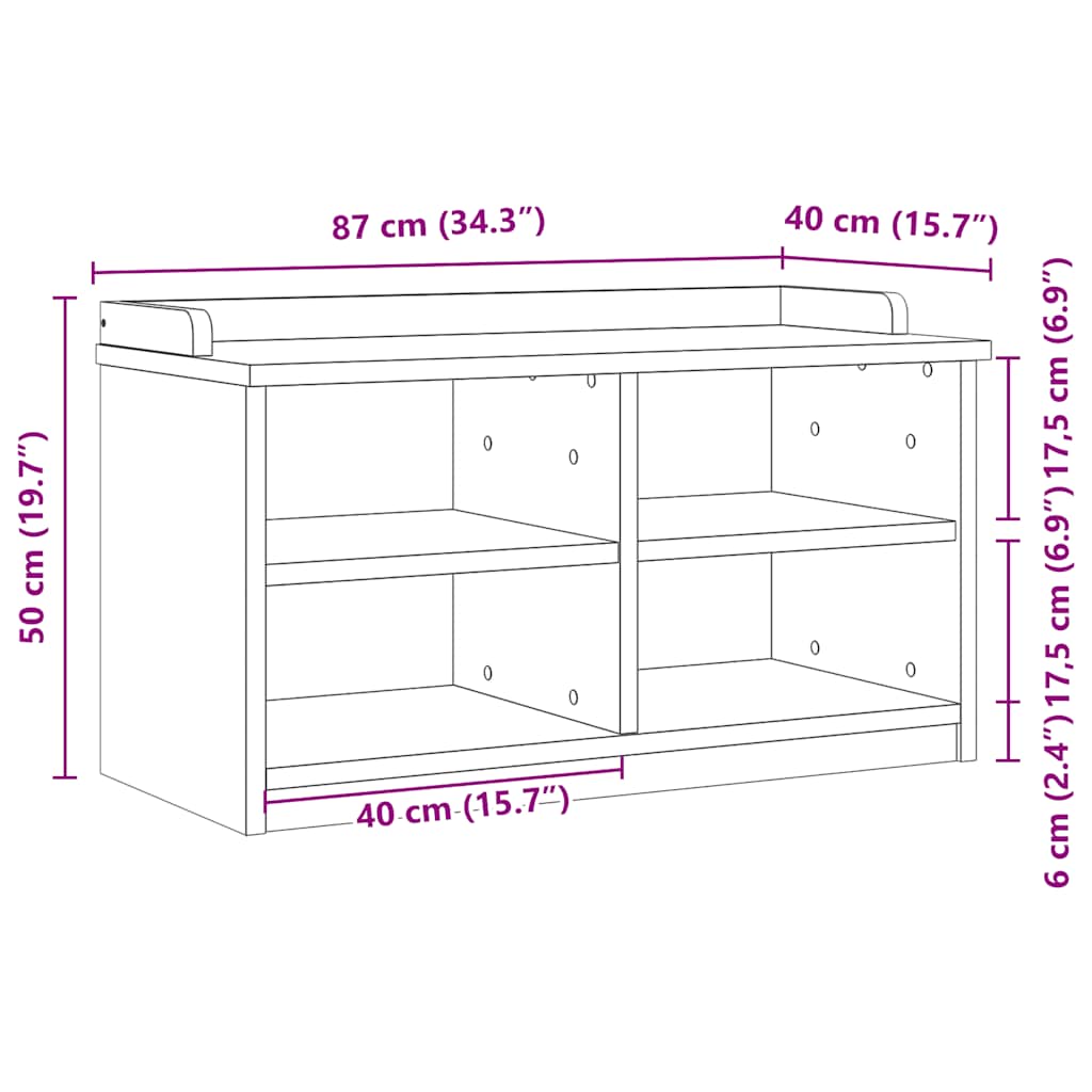 vidaXL Hallway Bench SANDNES 87x40x50 cm solid pine wood