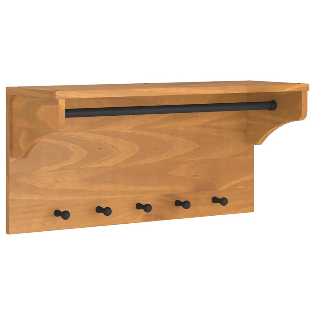 vidaXL Wandkapstok SANDNES 87x30x42 cm massief grenenhout