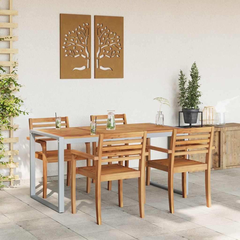 vidaXL Tuintafel met U-vormige poten 140x80x75 cm massief acaciahout
