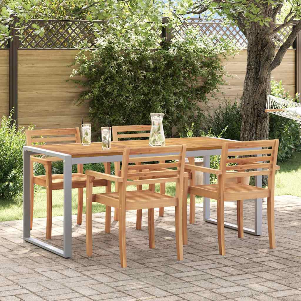 vidaXL Tuintafel met U-vormige poten 140x80x75 cm massief acaciahout