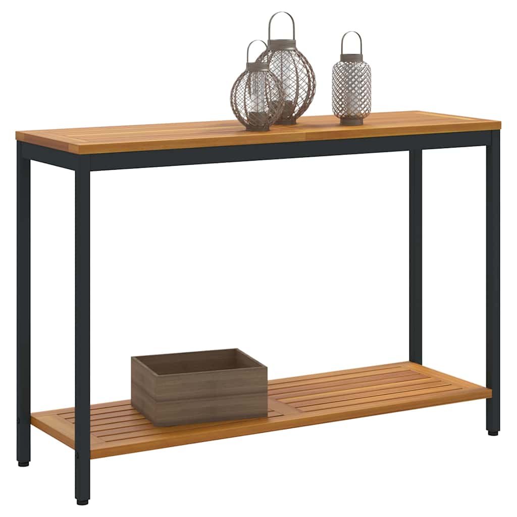 vidaXL Tuin Tafel met opslag Natuurlijk en zwart 80 x 35 x 75 cm