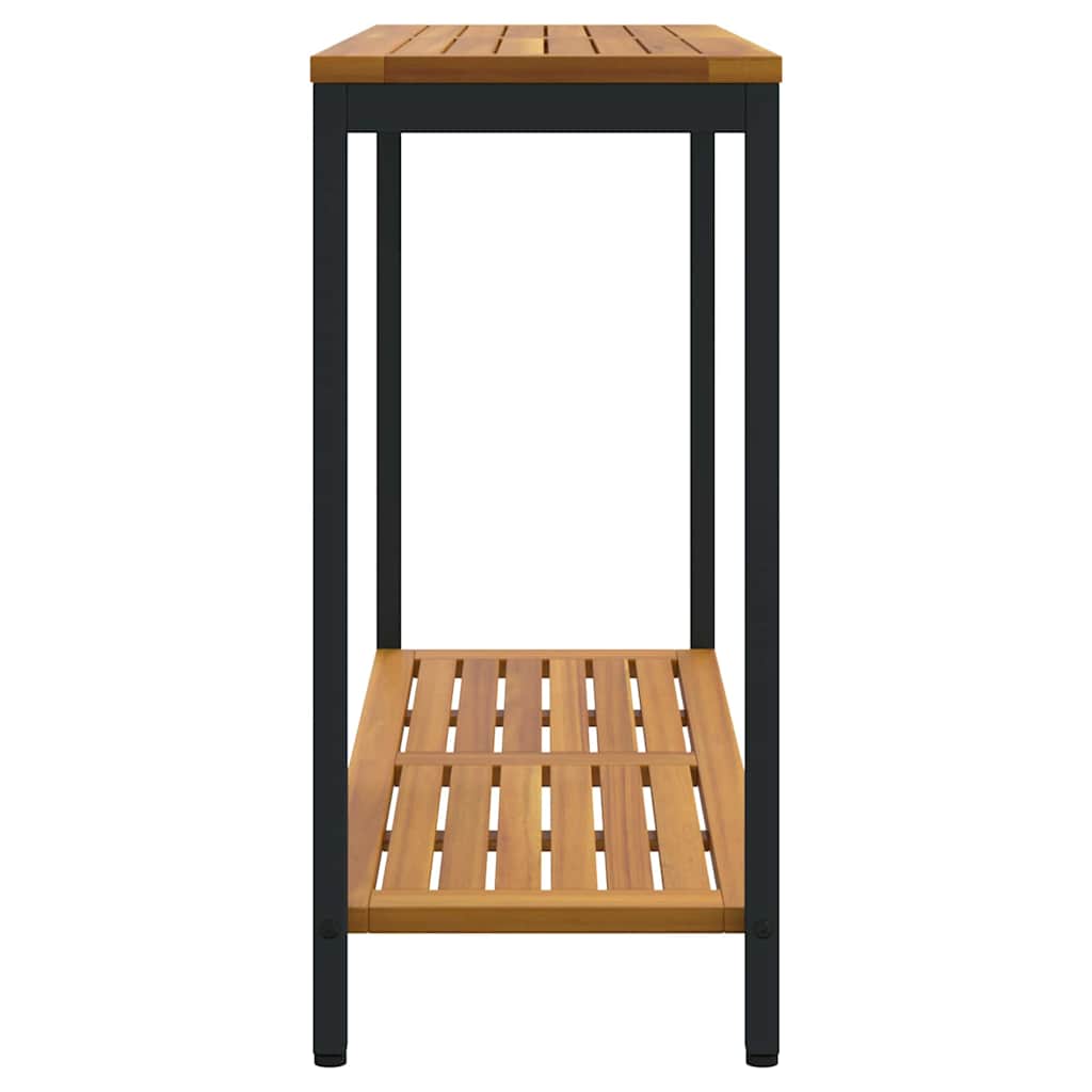 vidaXL Tuin Tafel met opslag Natuurlijk en zwart 80 x 35 x 75 cm