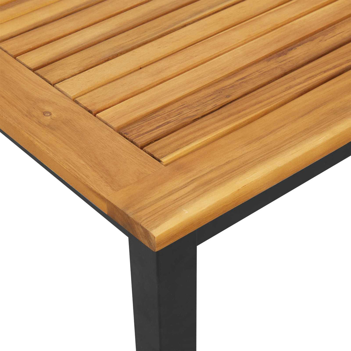 vidaXL Ligbed Zwart 200 x 55 x 35 cm Massief Acacia Hout
