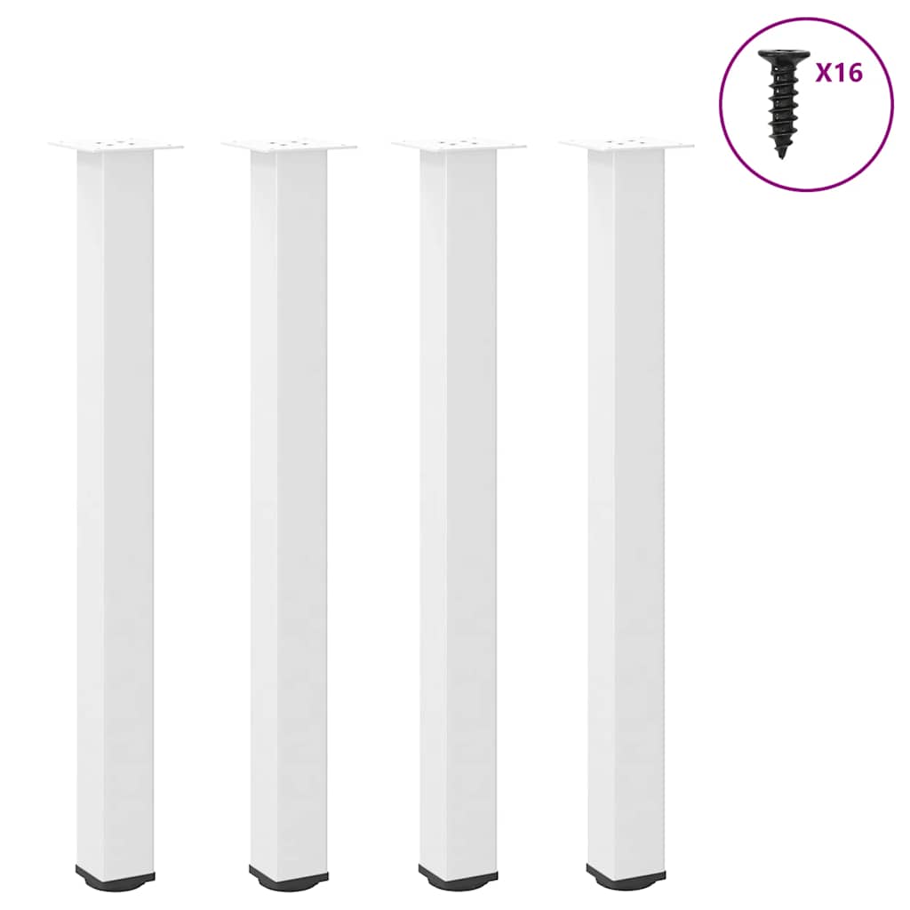 vidaXL Coffee Table Legs 4 pcs 30-32 cm Steel White