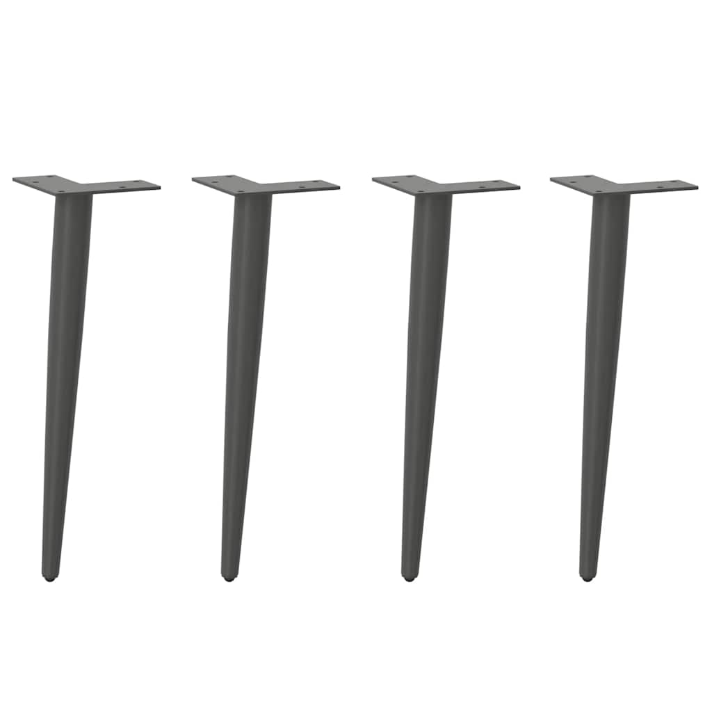 vidaXL Salontafelpoten conische vorm 4 st 30-31 cm staal zwart