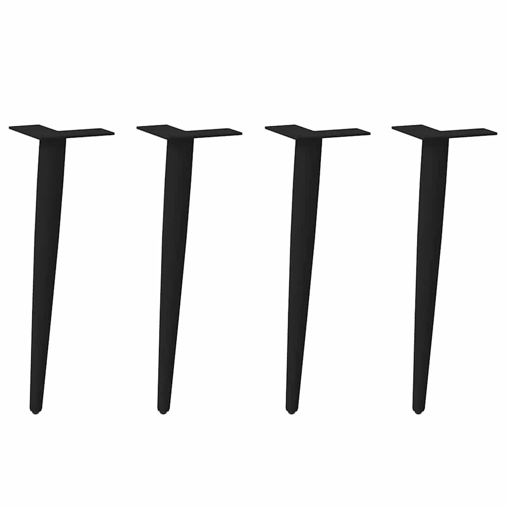 vidaXL Salontafelpoten conische vorm 4 st 30-31 cm staal zwart