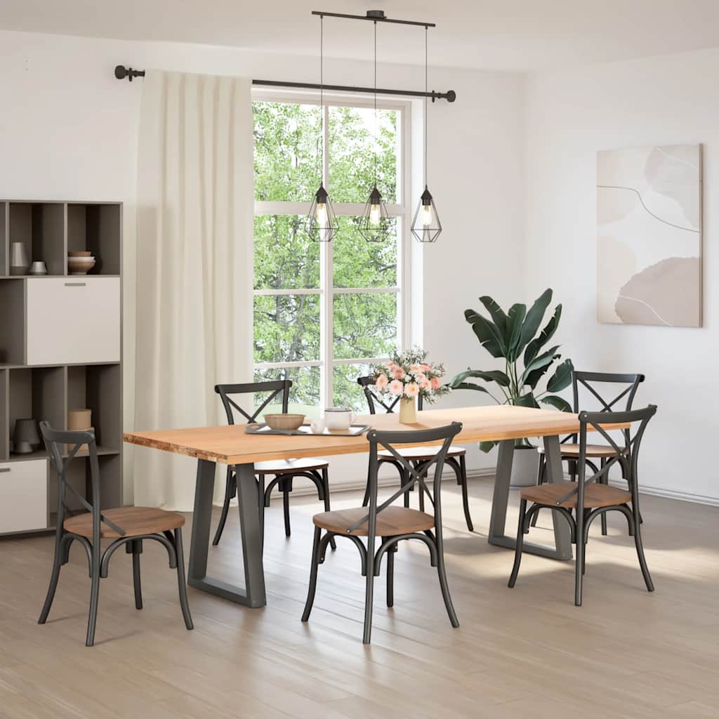 vidaXL Salontafelpoten 2 st V-vormig 30x(30-31,3) cm staal zwart