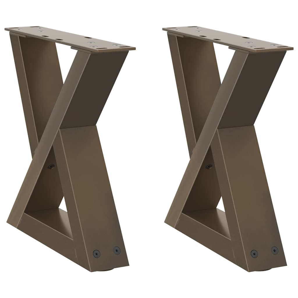 vidaXL Salontafelpoten 2 st 30x(30-31,3) cm staal zwart