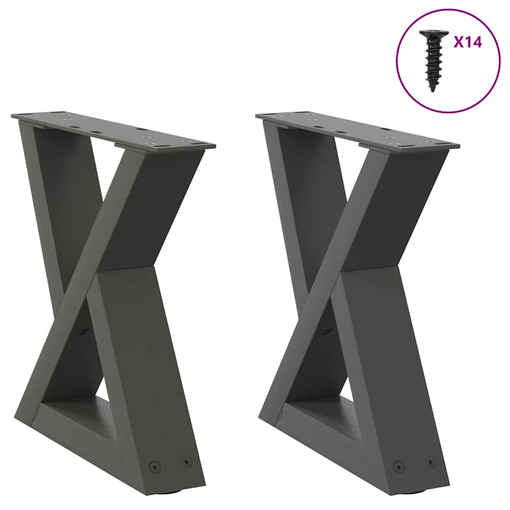 vidaXL Salontafelpoten 2 st 30x(30-31,3) cm staal zwart