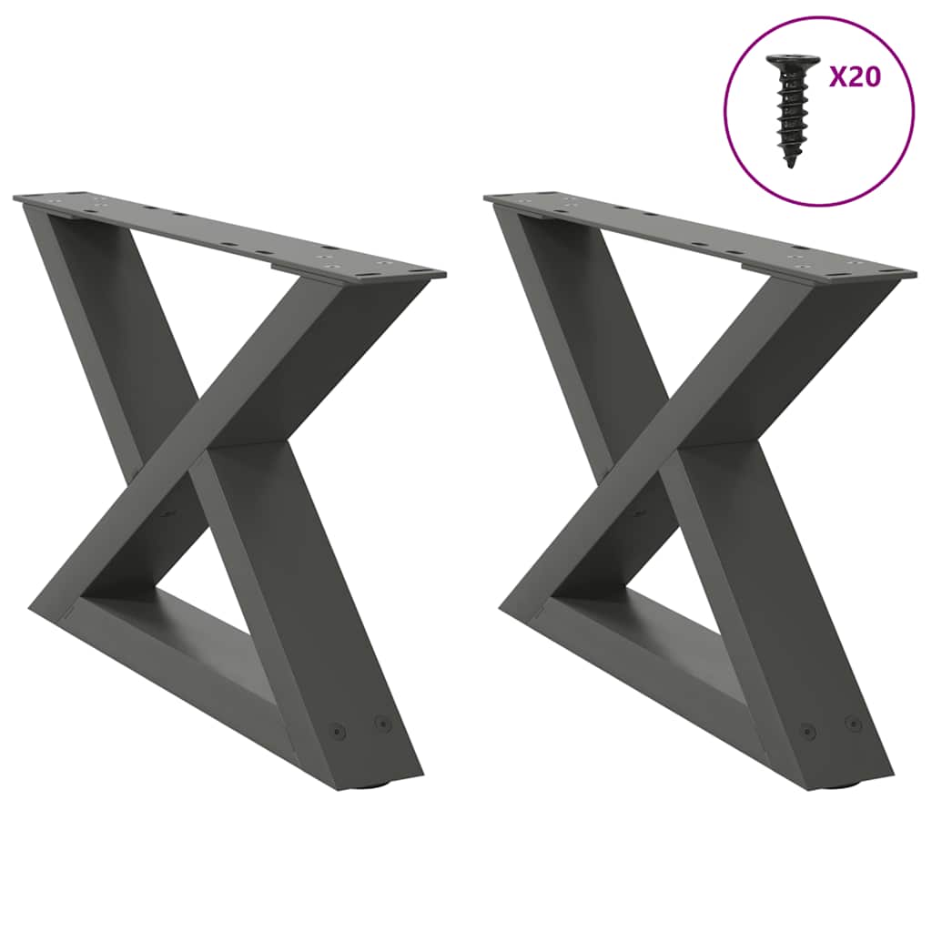 vidaXL Salontafelpoten 2 st 30x(30-31,3) cm staal zwart