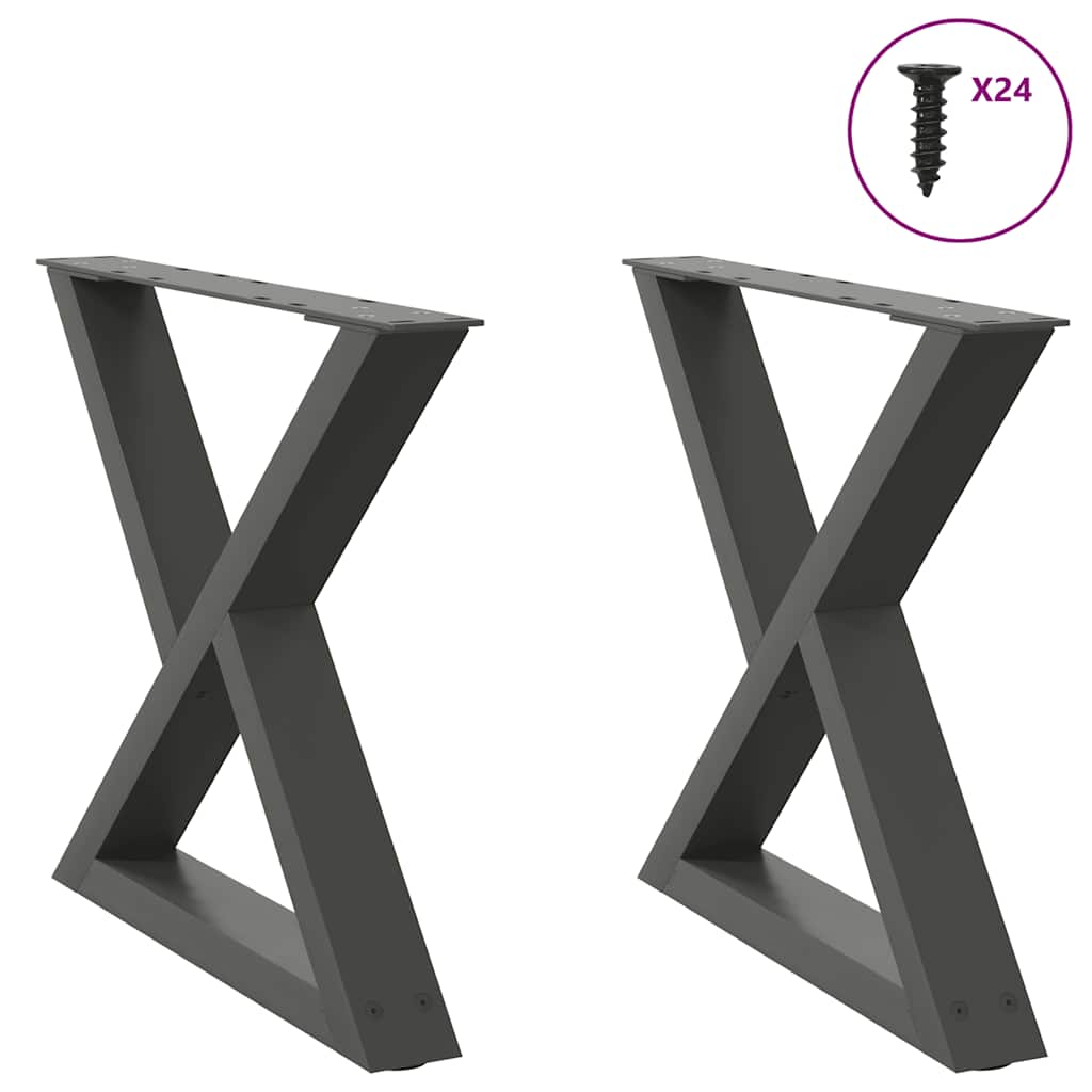 vidaXL Salontafelpoten 2 st 30x(30-31,3) cm staal zwart