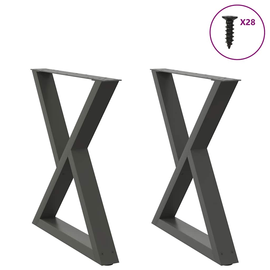 vidaXL Salontafelpoten 2 st 30x(30-31,3) cm staal zwart