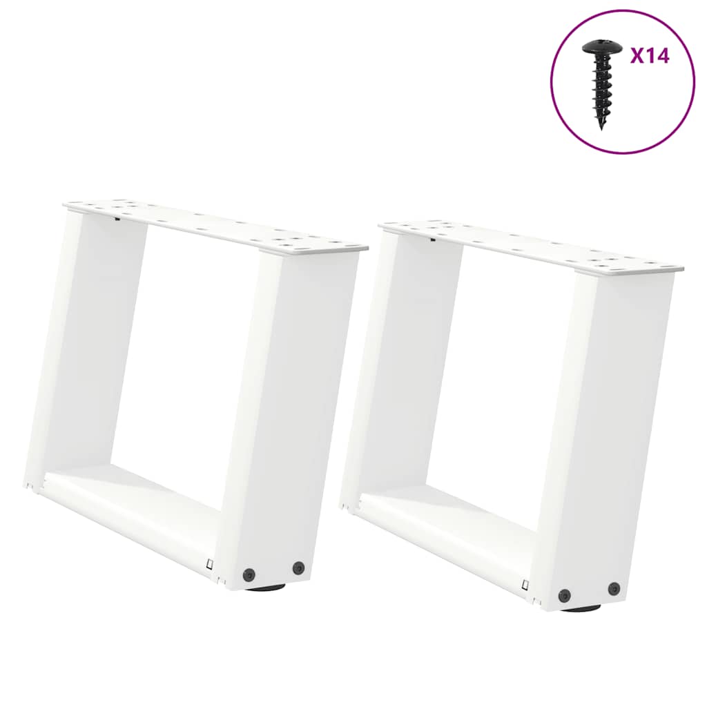 vidaXL Coffee table legs 2 pcs U-shaped 30x(30-31) cm steel black