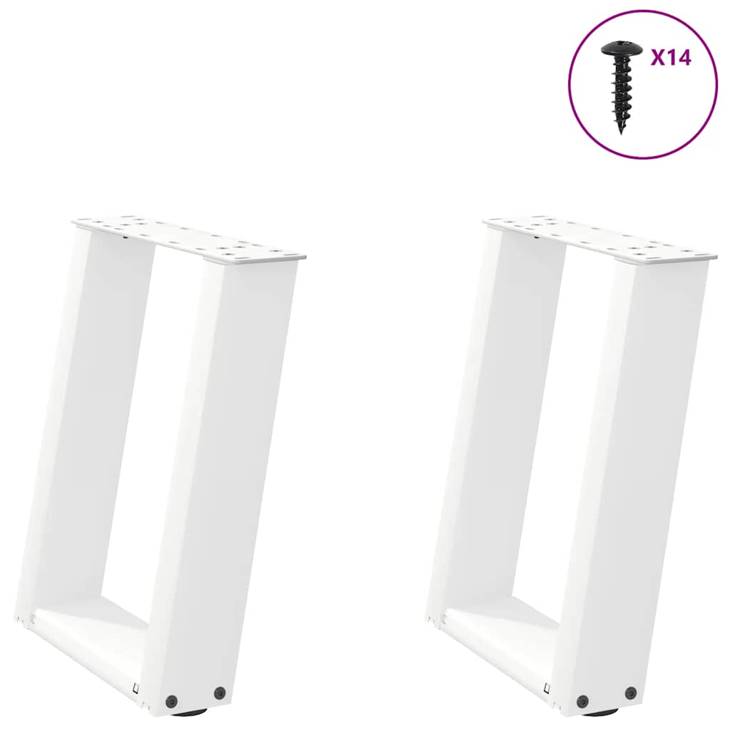 vidaXL Coffee table legs 2 pcs U-shaped 30x(30-31) cm steel black