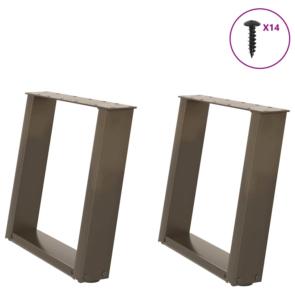 vidaXL Coffee table legs 2 pcs U-shaped 30x(30-31) cm steel black