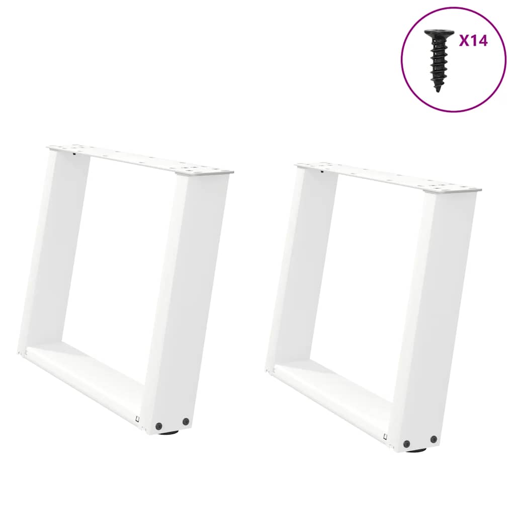 vidaXL Coffee table legs 2 pcs U-shaped 30x(30-31) cm steel black