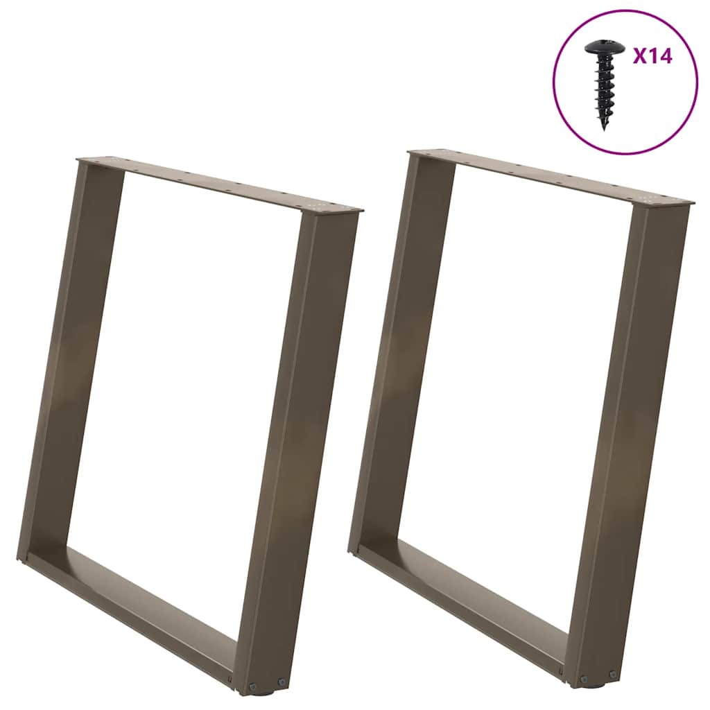 vidaXL Coffee table legs 2 pcs U-shaped 30x(30-31) cm steel black